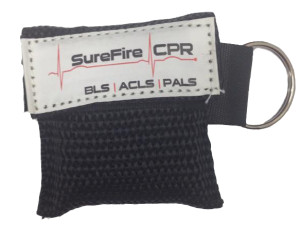 CPR Keychain Mask, CPR Barrier - Black