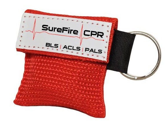 CPR Keychain Mask, CPR Barrier - Red