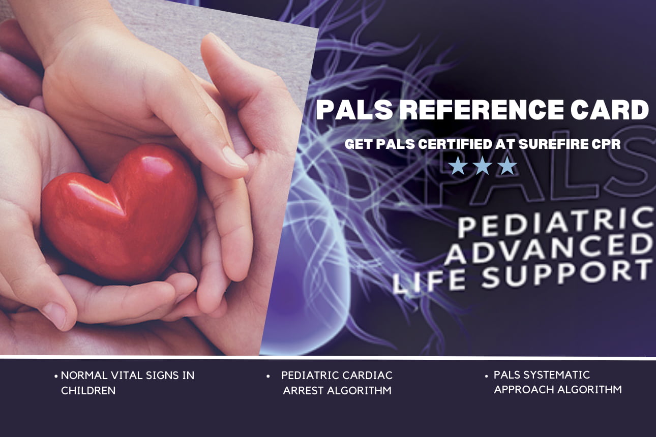 A PALS reference card is a small card that serves as a quick reference for medical professionals.